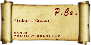 Pickert Csaba névjegykártya